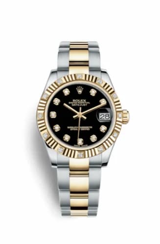 Rolex Datejust 31 Rolesor Fluted Diamond / Oyster / Black Diamond 178313-0043v — фото часов Rolex Datejust 31 Rolesor Fluted Diamond / Oyster / Black Diamond 178313-0043v — фото часов