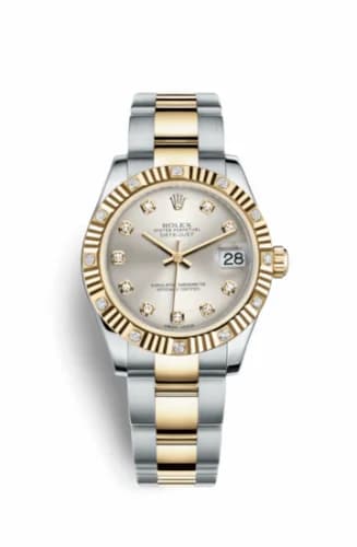 Rolex Datejust 31 Rolesor Yellow Fluted Diamond / Oyster / Silver Diamond 178313-0051 — фото часов Rolex Datejust 31 Rolesor Yellow Fluted Diamond / Oyster / Silver Diamond 178313-0051 — фото часов