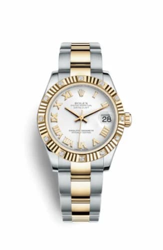 Rolex Datejust 31 Rolesor Yellow Fluted Diamond / Oyster/ White Roman 178313-0061 — фото часов Rolex Datejust 31 Rolesor Yellow Fluted Diamond / Oyster/ White Roman 178313-0061 — фото часов