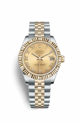 Rolex Datejust 31 Rolesor Yellow Fluted Diamond / Jubilee / Champagne Roman 178313-0072 — фото часов Rolex Datejust 31 Rolesor Yellow Fluted Diamond / Jubilee / Champagne Roman 178313-0072 — фото часов