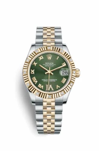 Rolex Datejust 31 Rolesor Fluted Diamond / Jubilee / Olive Roman 178313-0075 — фото часов Rolex Datejust 31 Rolesor Fluted Diamond / Jubilee / Olive Roman 178313-0075 — фото часов
