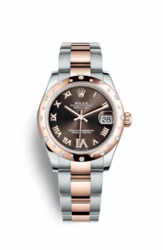 Rolex Datejust 31 Rolesor Everose Domed Diamond / Oyster / Chocolate Roman 178341-0010 — фото часов Rolex Datejust 31 Rolesor Everose Domed Diamond / Oyster / Chocolate Roman 178341-0010 — фото часов