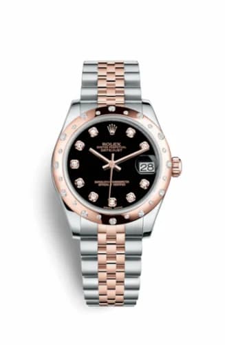 Rolex Datejust 31 Rolesor Everose Domed Diamond / Jubilee / Black Diamond 178341-0030 — фото часов Rolex Datejust 31 Rolesor Everose Domed Diamond / Jubilee / Black Diamond 178341-0030 — фото часов