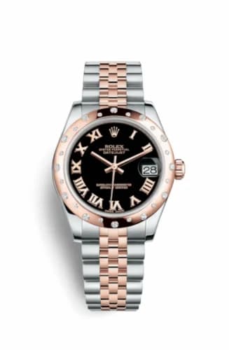 Rolex Datejust 31 Rolesor Everose Domed Diamond / Jubilee / Black Roman 178341-0032 — фото часов Rolex Datejust 31 Rolesor Everose Domed Diamond / Jubilee / Black Roman 178341-0032 — фото часов