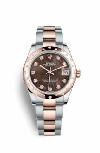 Rolex Datejust 31 Rolesor Everose Domed Diamond / Oyster / Black MOP 178341-0034 — фото часов Rolex Datejust 31 Rolesor Everose Domed Diamond / Oyster / Black MOP 178341-0034 — фото часов
