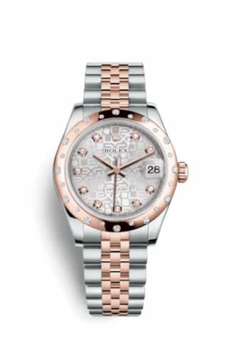 Rolex Datejust 31 Rolesor Everose Domed Diamond / Jubilee / Silver Computer 178341-0045 — фото часов Rolex Datejust 31 Rolesor Everose Domed Diamond / Jubilee / Silver Computer 178341-0045 — фото часов