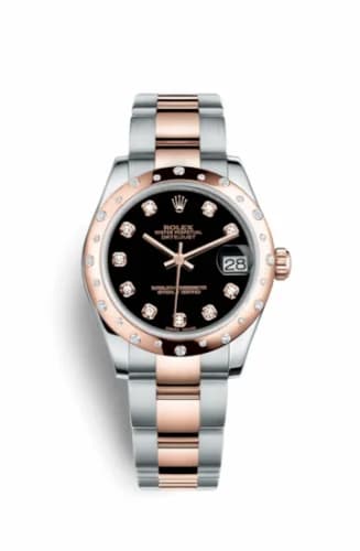 Rolex Datejust 31 Rolesor Everose Domed Diamond / Oyster / Black Diamond 178341-0054 — фото часов Rolex Datejust 31 Rolesor Everose Domed Diamond / Oyster / Black Diamond 178341-0054 — фото часов