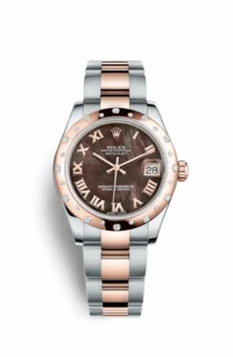 Rolex Datejust 31 Rolesor Everose Domed Diamond / Oyster / Black MOP Roman 178341-0055 — фото часов Rolex Datejust 31 Rolesor Everose Domed Diamond / Oyster / Black MOP Roman 178341-0055 — фото часов