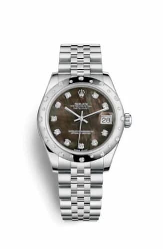 Rolex Datejust 31 Stainless Steel Domed Diamond / Jubilee / Black MOP 178344-0008 — фото часов Rolex Datejust 31 Stainless Steel Domed Diamond / Jubilee / Black MOP 178344-0008 — фото часов