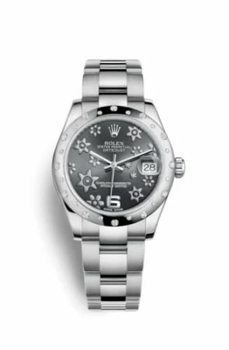 Rolex Datejust 31 Stainless Steel Domed Diamond / Oyster / Dark Rhodium Floral 178344-0025 — фото часов Rolex Datejust 31 Stainless Steel Domed Diamond / Oyster / Dark Rhodium Floral 178344-0025 — фото часов