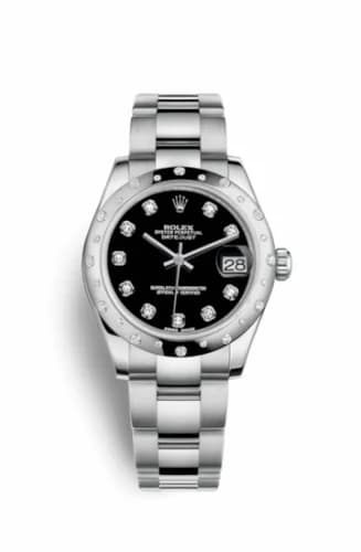 Rolex Datejust 31 Stainless Steel Domed Diamond / Oyster / Black - Diamond 178344-0030 — фото часов Rolex Datejust 31 Stainless Steel Domed Diamond / Oyster / Black - Diamond 178344-0030 — фото часов