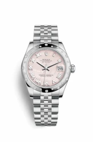 Rolex Datejust 31 Stainless Steel Domed Diamond / Jubilee / Pink MOP - Roman 178344-0033 — фото часов Rolex Datejust 31 Stainless Steel Domed Diamond / Jubilee / Pink MOP - Roman 178344-0033 — фото часов