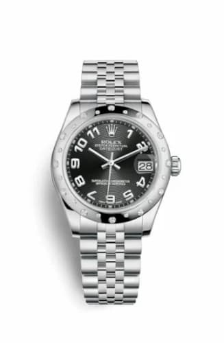 Rolex Datejust 31 Stainless Steel Domed Diamond / Jubilee / Black - Arabic 178344-0041 — фото часов Rolex Datejust 31 Stainless Steel Domed Diamond / Jubilee / Black - Arabic 178344-0041 — фото часов