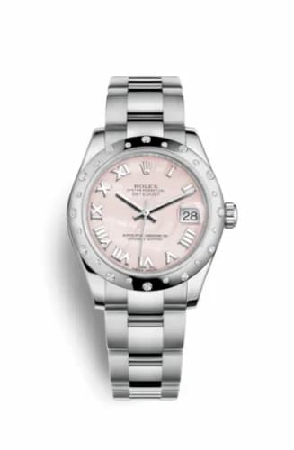Rolex Datejust 31 Stainless Steel Domed Diamond / Oyster / Pink MOP - Roman 178344-0048 — фото часов Rolex Datejust 31 Stainless Steel Domed Diamond / Oyster / Pink MOP - Roman 178344-0048 — фото часов