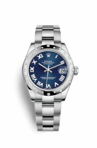 Rolex Datejust 31 Stainless Steel Domed Diamond / Oyster / Blue - Roman 178344-0053 — фото часов Rolex Datejust 31 Stainless Steel Domed Diamond / Oyster / Blue - Roman 178344-0053 — фото часов