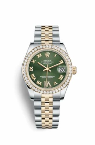 Rolex Datejust 31 Rolesor Yellow Diamond / Jubilee / Green Roman 178383-0005 — фото часов Rolex Datejust 31 Rolesor Yellow Diamond / Jubilee / Green Roman 178383-0005 — фото часов
