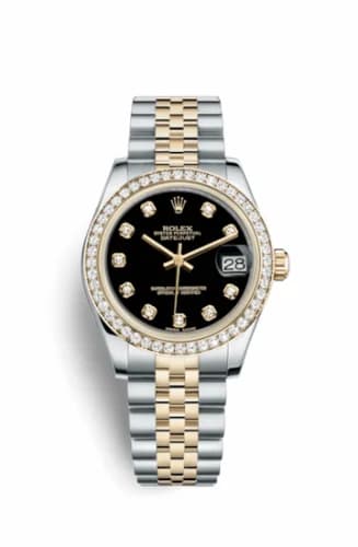 Rolex Datejust 31 Rolesor Yellow Diamond / Jubilee / Black Diamond 178383-0034 — фото часов Rolex Datejust 31 Rolesor Yellow Diamond / Jubilee / Black Diamond 178383-0034 — фото часов