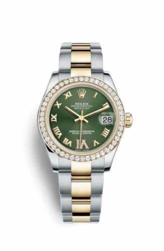 Rolex Datejust 31 Rolesor Yellow Diamond / Oyster / Green Roman 178383-0043 — фото часов Rolex Datejust 31 Rolesor Yellow Diamond / Oyster / Green Roman 178383-0043 — фото часов