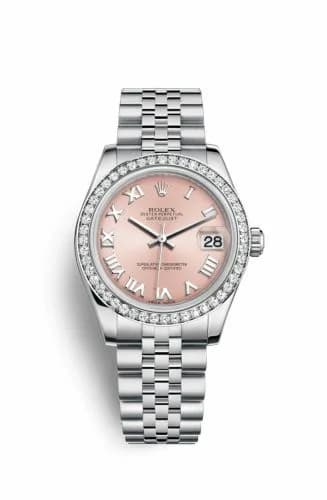 Rolex Datejust 31 Stainless Steel Diamond / Jubilee / Pink - Roman 178384-0009 — фото часов Rolex Datejust 31 Stainless Steel Diamond / Jubilee / Pink - Roman 178384-0009 — фото часов