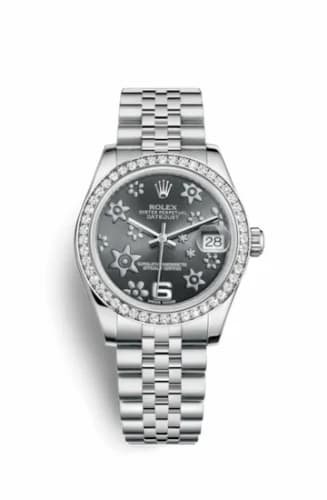 Rolex Datejust 31 Stainless Steel Diamond / Jubilee / Dark Rhodium Floral 178384-0010 — фото часов Rolex Datejust 31 Stainless Steel Diamond / Jubilee / Dark Rhodium Floral 178384-0010 — фото часов