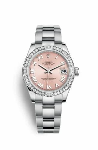 Rolex Datejust 31 Stainless Steel Diamond / Oyster / Pink - Roman 178384-0024 — фото часов Rolex Datejust 31 Stainless Steel Diamond / Oyster / Pink - Roman 178384-0024 — фото часов
