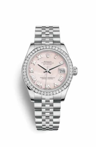 Rolex Datejust 31 Stainless Steel Diamond / Jubilee / Pink MOP - Roman 178384-0028 — фото часов Rolex Datejust 31 Stainless Steel Diamond / Jubilee / Pink MOP - Roman 178384-0028 — фото часов