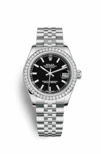 Rolex Datejust 31 Stainless Steel Diamond / Jubilee / Black 178384-0031 — фото часов Rolex Datejust 31 Stainless Steel Diamond / Jubilee / Black 178384-0031 — фото часов