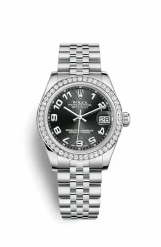 Rolex Datejust 31 Stainless Steel Diamond / Jubilee / Black - Arabic 178384-0033 — фото часов Rolex Datejust 31 Stainless Steel Diamond / Jubilee / Black - Arabic 178384-0033 — фото часов
