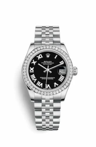 Rolex Datejust 31 Stainless Steel Diamond / Jubilee / Black - Roman 178384-0039 — фото часов Rolex Datejust 31 Stainless Steel Diamond / Jubilee / Black - Roman 178384-0039 — фото часов