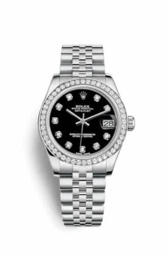 Rolex Datejust 31 Stainless Steel Diamond / Jubilee / Black - Diamond 178384-0052 — фото часов Rolex Datejust 31 Stainless Steel Diamond / Jubilee / Black - Diamond 178384-0052 — фото часов