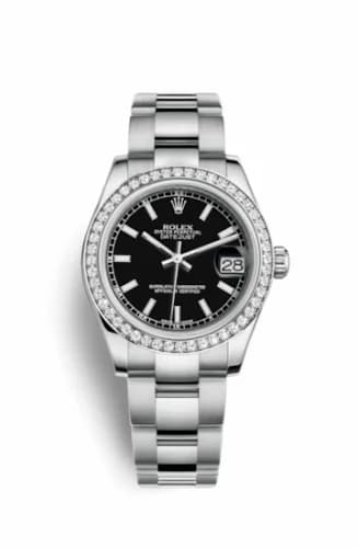 Rolex Datejust 31 Stainless Steel Diamond / Oyster / Black 178384-0054 — фото часов Rolex Datejust 31 Stainless Steel Diamond / Oyster / Black 178384-0054 — фото часов