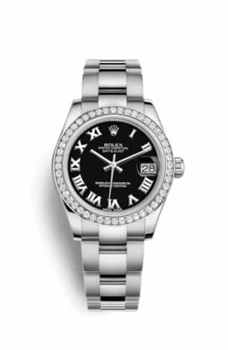 Rolex Datejust 31 Stainless Steel Diamond / Oyster / Black - Roman 178384-0055 — фото часов Rolex Datejust 31 Stainless Steel Diamond / Oyster / Black - Roman 178384-0055 — фото часов