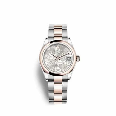 Rolex Datejust 31 Stainless Steel/ Rose Gold / Domed / Silver - Floral / Oyster 278241-0031 — фото часов Rolex Datejust 31 Stainless Steel/ Rose Gold / Domed / Silver - Floral / Oyster 278241-0031 — фото часов