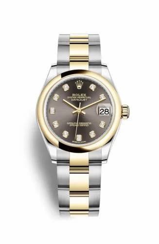 Rolex Datejust 31 Stainless Steel / Yellow Gold / Domed / Grey - Diamond / Oyster 278243-0021 — фото часов Rolex Datejust 31 Stainless Steel / Yellow Gold / Domed / Grey - Diamond / Oyster 278243-0021 — фото часов