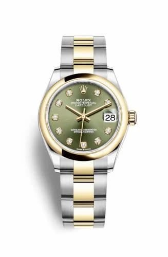 Rolex Datejust 31 Stainless Steel / Yellow Gold / Domed / Olive - Diamond / Oyster 278243-0029 — фото часов Rolex Datejust 31 Stainless Steel / Yellow Gold / Domed / Olive - Diamond / Oyster 278243-0029 — фото часов