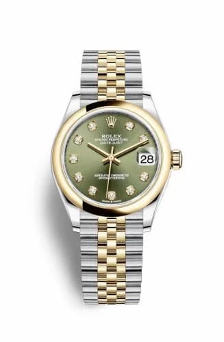 Rolex Datejust 31 Stainless Steel/ Yellow Gold / Domed / Olive - Diamond / Jubilee 278243-0030 — фото часов Rolex Datejust 31 Stainless Steel/ Yellow Gold / Domed / Olive - Diamond / Jubilee 278243-0030 — фото часов