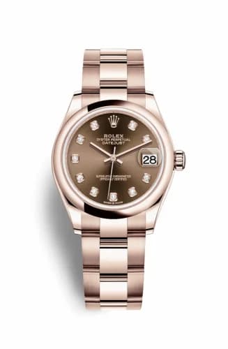 Rolex Datejust 31 Rose Gold / Domed / Chocolate - Diamond / Oyster 278245-0015 — фото часов Rolex Datejust 31 Rose Gold / Domed / Chocolate - Diamond / Oyster 278245-0015 — фото часов
