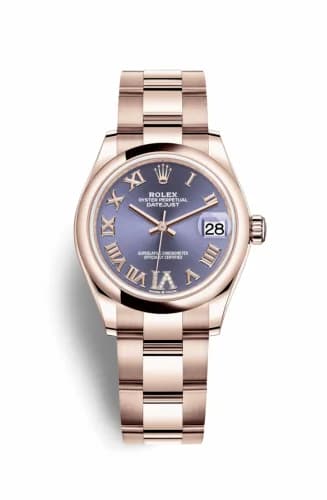 Rolex Datejust 31 Rose Gold / Domed / Aubergine - Roman / Oyster 278245-0027 — фото часов Rolex Datejust 31 Rose Gold / Domed / Aubergine - Roman / Oyster 278245-0027 — фото часов
