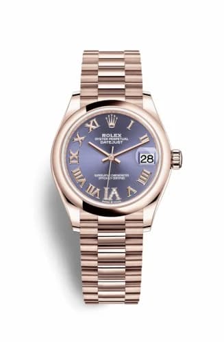 Rolex Datejust 31 Rose Gold / Domed / Aubergine - Roman / President 278245-0028 — фото часов Rolex Datejust 31 Rose Gold / Domed / Aubergine - Roman / President 278245-0028 — фото часов