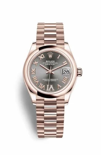 Rolex Datejust 31 Rose Gold / Domed / Grey - Roman / President 278245-0032 — фото часов Rolex Datejust 31 Rose Gold / Domed / Grey - Roman / President 278245-0032 — фото часов