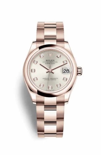 Rolex Datejust 31 Rose Gold / Domed / Silver - Diamond / Oyster 278245-0037 — фото часов Rolex Datejust 31 Rose Gold / Domed / Silver - Diamond / Oyster 278245-0037 — фото часов