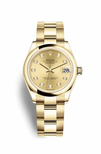 Rolex Datejust 31 Yellow Gold / Domed / Champagne - Diamond / Oyster 278248-0013 — фото часов Rolex Datejust 31 Yellow Gold / Domed / Champagne - Diamond / Oyster 278248-0013 — фото часов