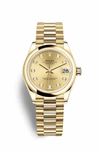 Rolex Datejust 31 Yellow Gold / Domed / Champagne - Diamond / President 278248-0014 — фото часов Rolex Datejust 31 Yellow Gold / Domed / Champagne - Diamond / President 278248-0014 — фото часов