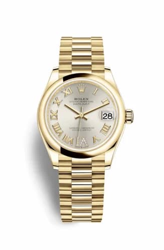 Rolex Datejust 31 Yellow Gold / Domed / Silver - Roman / President 278248-0028 — фото часов Rolex Datejust 31 Yellow Gold / Domed / Silver - Roman / President 278248-0028 — фото часов