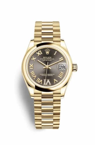 Rolex Datejust 31 Yellow Gold / Domed / Grey - Roman / President 278248-0032 — фото часов Rolex Datejust 31 Yellow Gold / Domed / Grey - Roman / President 278248-0032 — фото часов