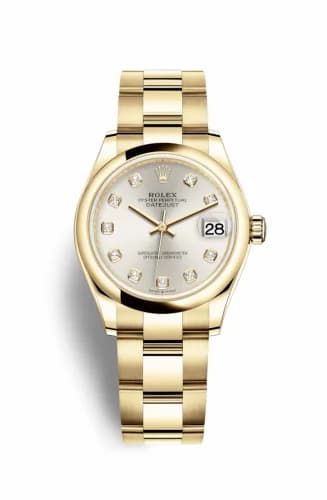 Rolex Datejust 31 Yellow Gold / Domed / Silver - Diamond / Oyster 278248-0033 — фото часов Rolex Datejust 31 Yellow Gold / Domed / Silver - Diamond / Oyster 278248-0033 — фото часов