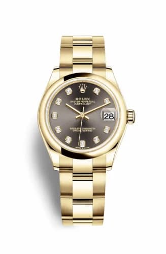 Rolex Datejust 31 Yellow Gold / Domed / Grey - Diamond / Oyster 278248-0035 — фото часов Rolex Datejust 31 Yellow Gold / Domed / Grey - Diamond / Oyster 278248-0035 — фото часов