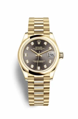 Rolex Datejust 31 Yellow Gold / Domed / Grey - Diamond / President 278248-0036 — фото часов Rolex Datejust 31 Yellow Gold / Domed / Grey - Diamond / President 278248-0036 — фото часов