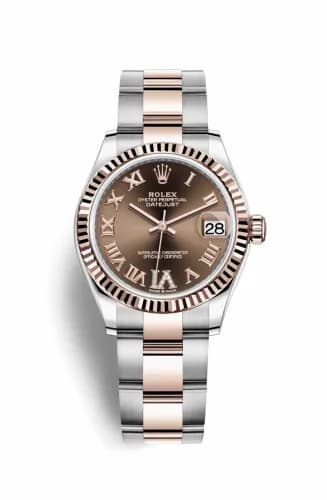 Rolex Datejust 31 Stainless Steel/ Rose Gold / Fluted / Chocolate - Roman / Oyster 278271-0003 — фото часов Rolex Datejust 31 Stainless Steel/ Rose Gold / Fluted / Chocolate - Roman / Oyster 278271-0003 — фото часов