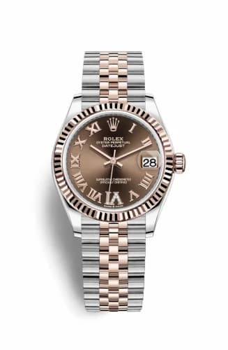 Rolex Datejust 31 Stainless Steel/ Rose Gold / Fluted / Chocolate - Roman / Jubilee 278271-0004 — фото часов Rolex Datejust 31 Stainless Steel/ Rose Gold / Fluted / Chocolate - Roman / Jubilee 278271-0004 — фото часов